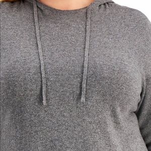 MWT 2X Alfani gray hooded light weight sweater
